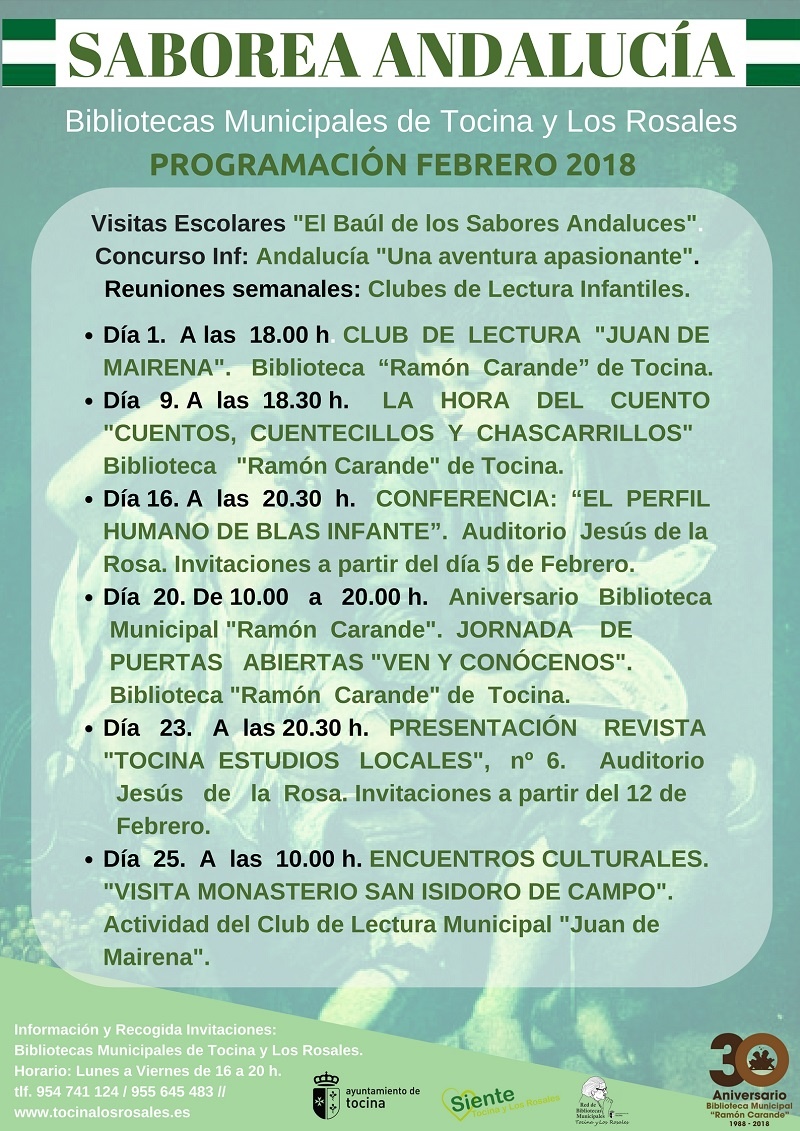 Cartel Saborea Andalucia. Febrero 2018-Bb