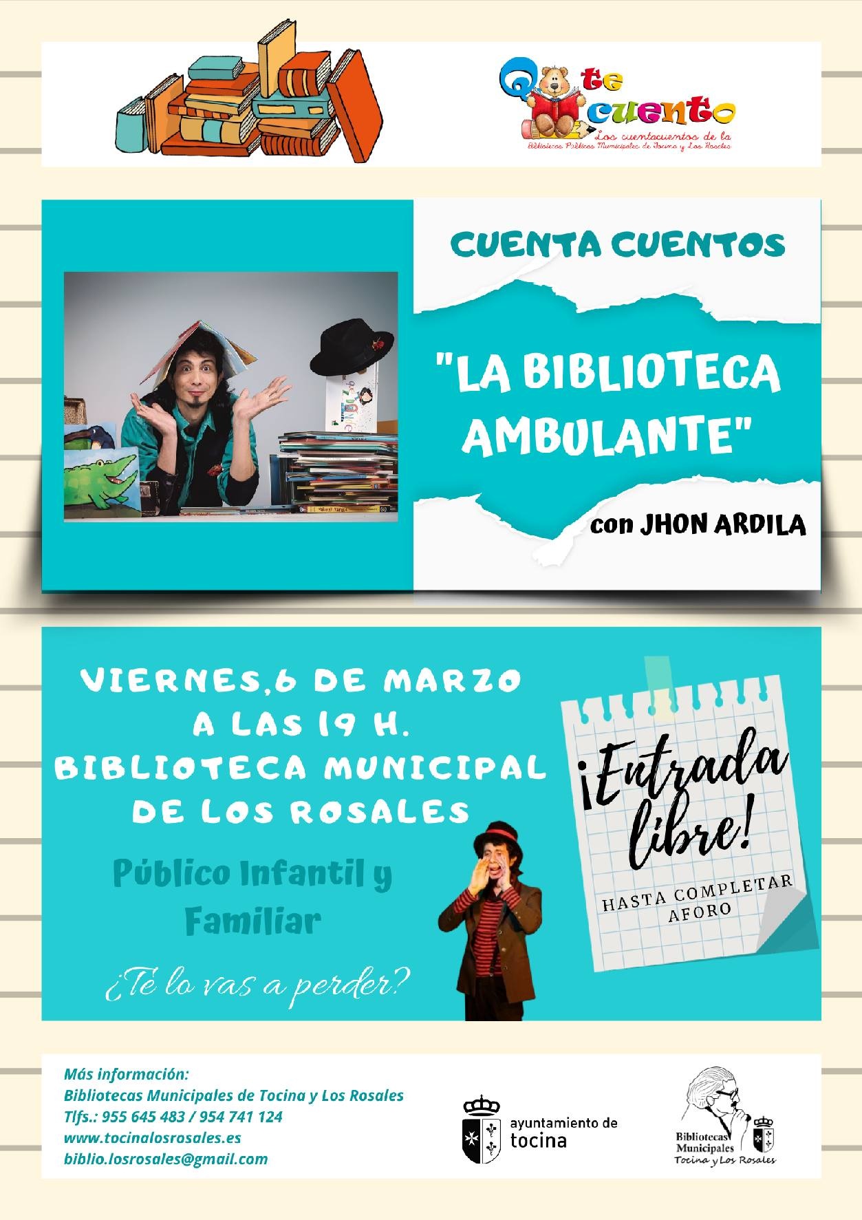 Cartel. Cuenta cuentos. Marzo 2020