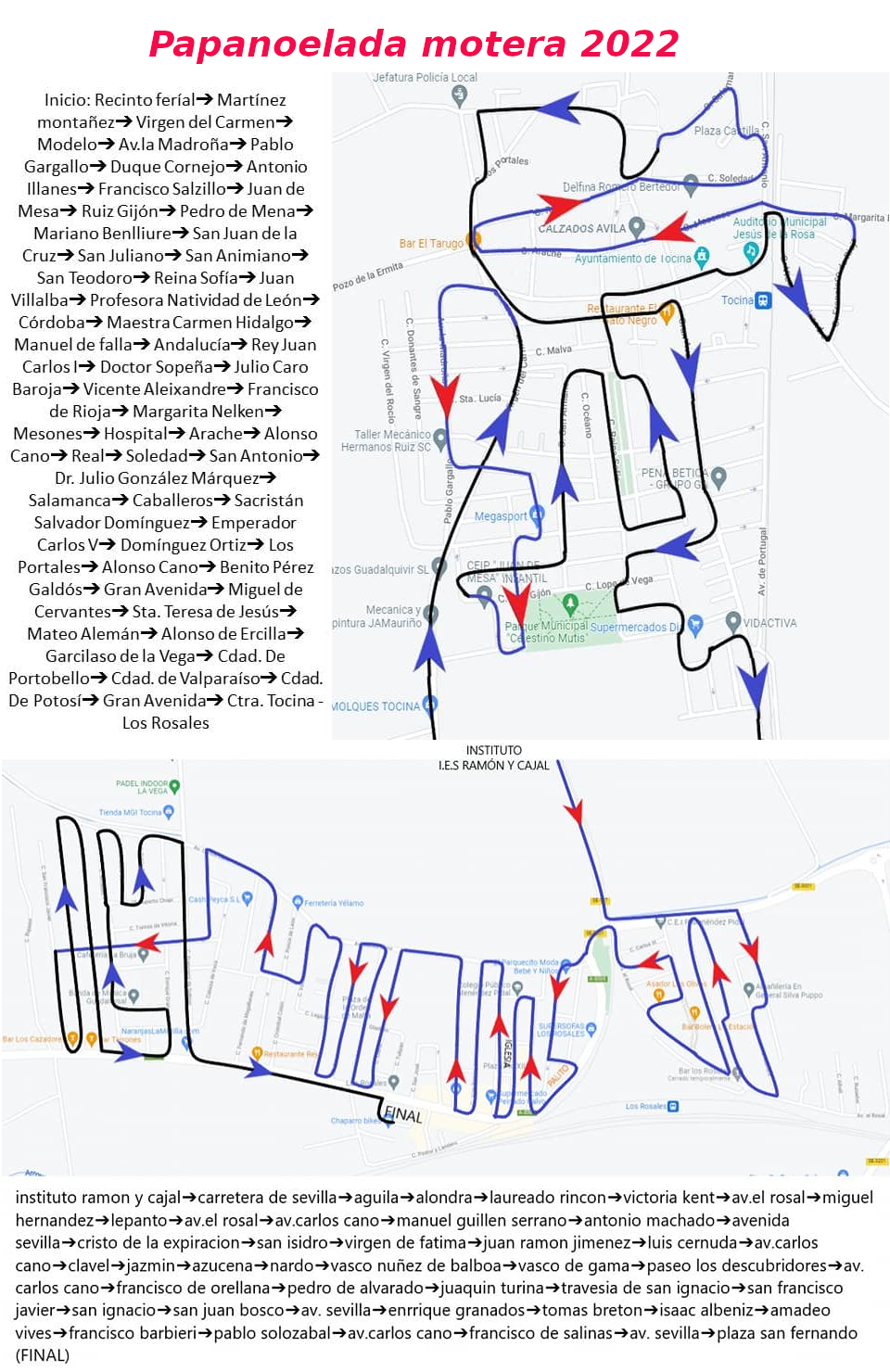papanoelada 2022 recorrido