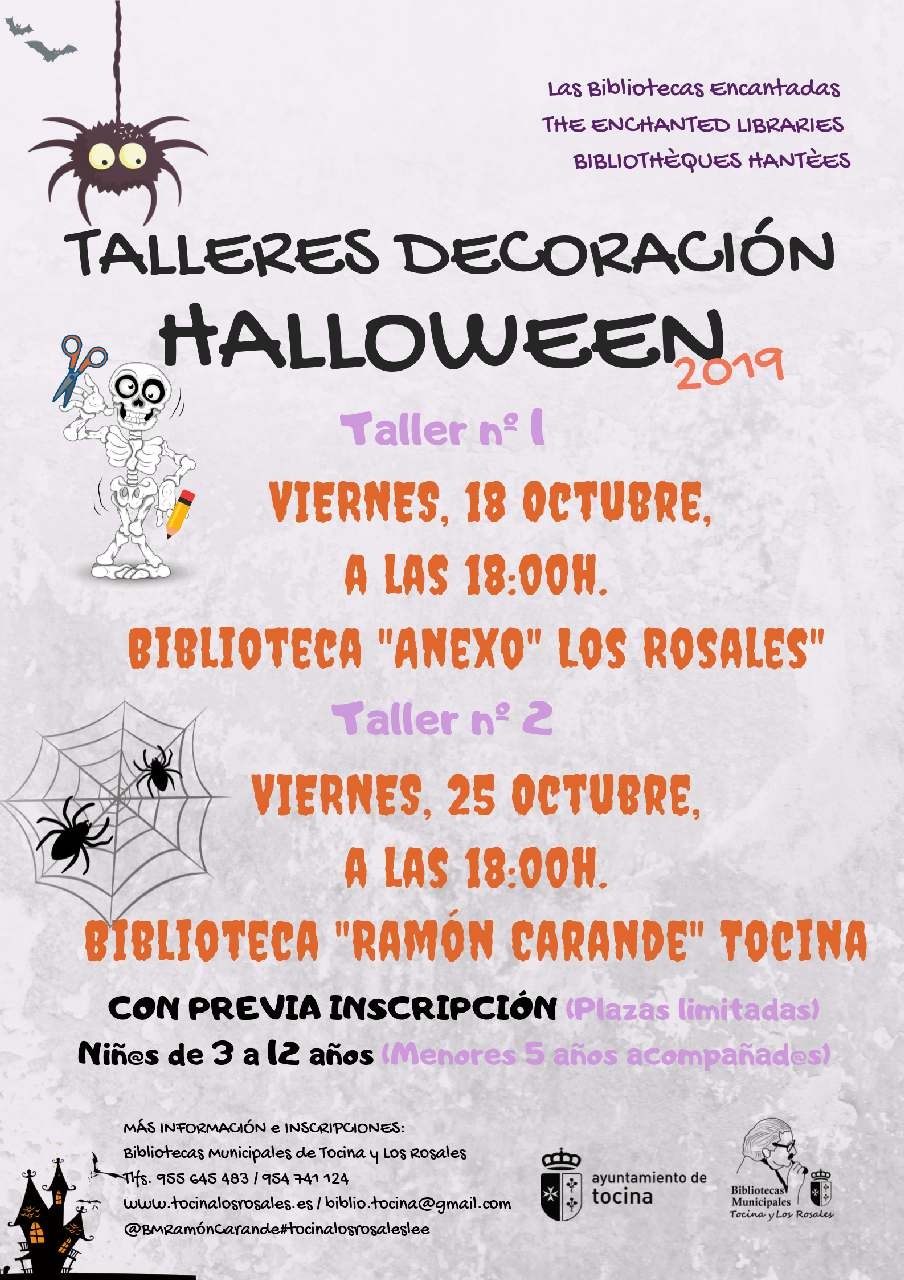 Cartel Taller Decoracion Halloween 2019