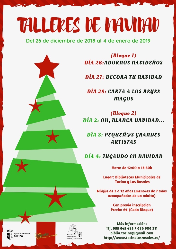 Cartel. Talleres Navidad Diciembre 2018