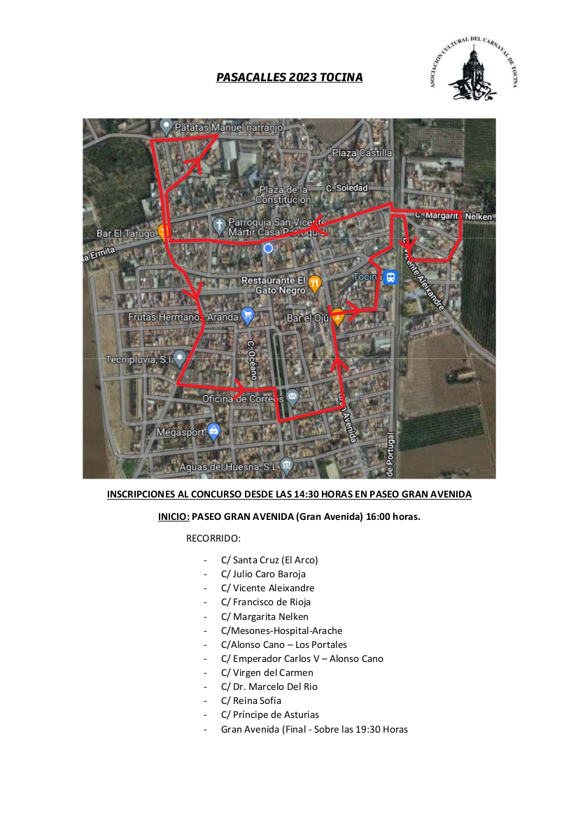 RECORRIDO PASACALLES 2023